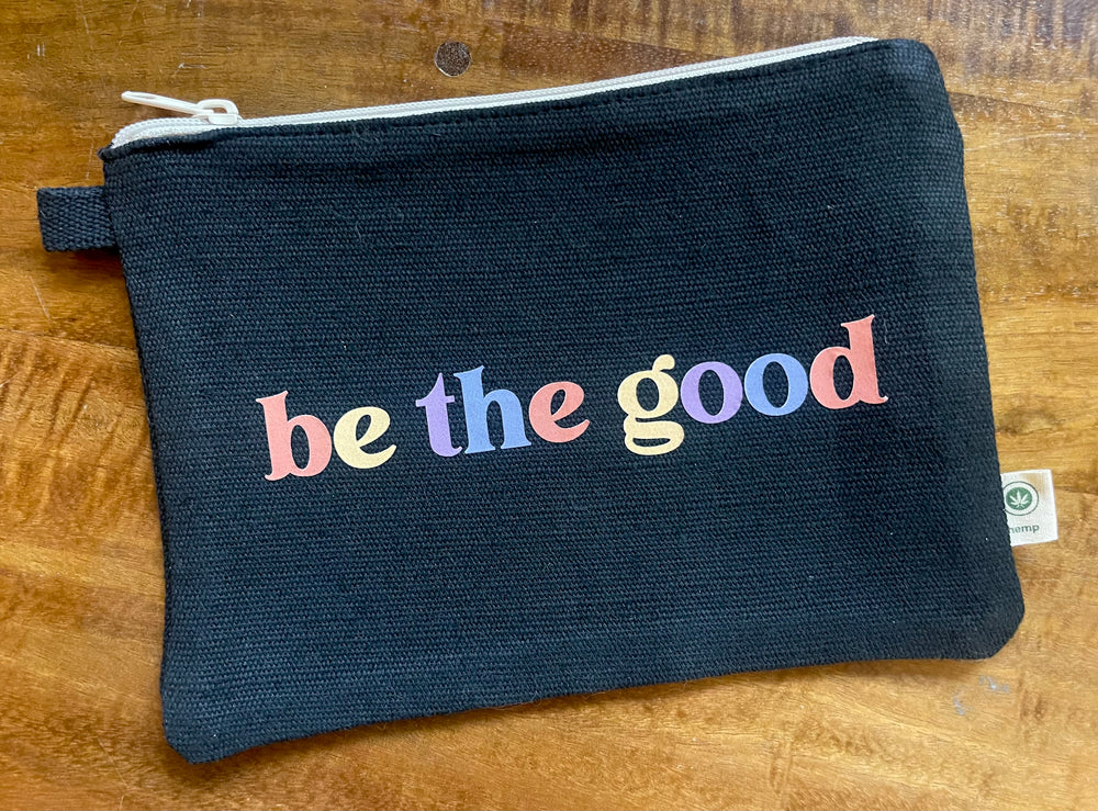 Be The Good zippered hemp pouch (black)