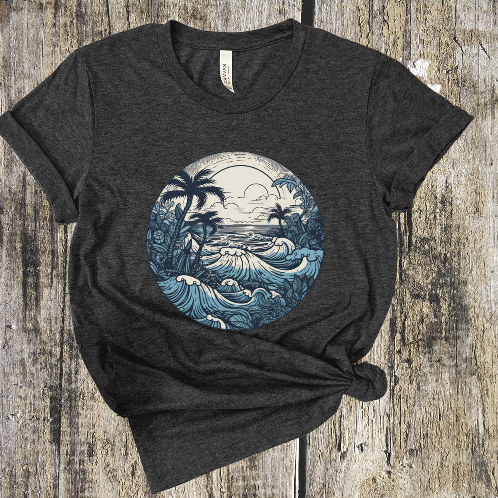 Retro Blue Surf short sleeve tee