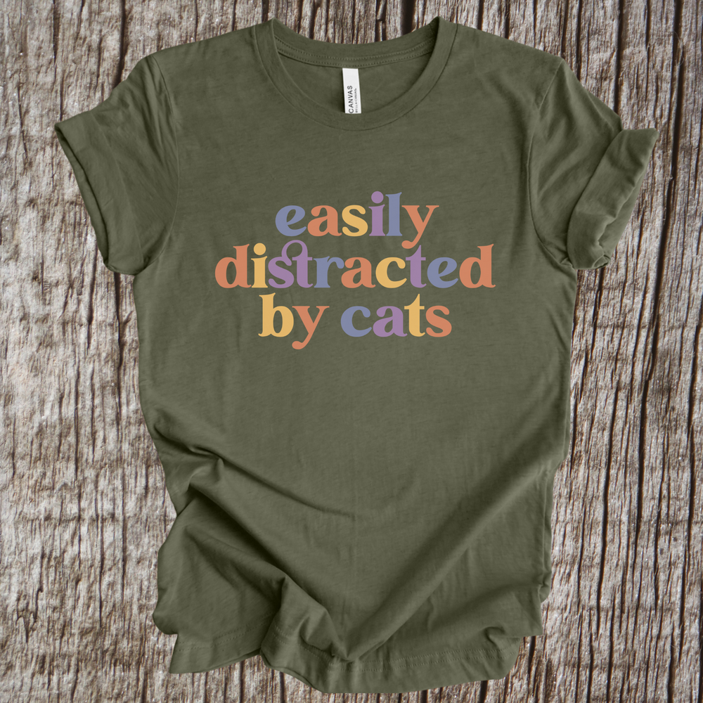 Easily Distracted By Cats short sleeve tee