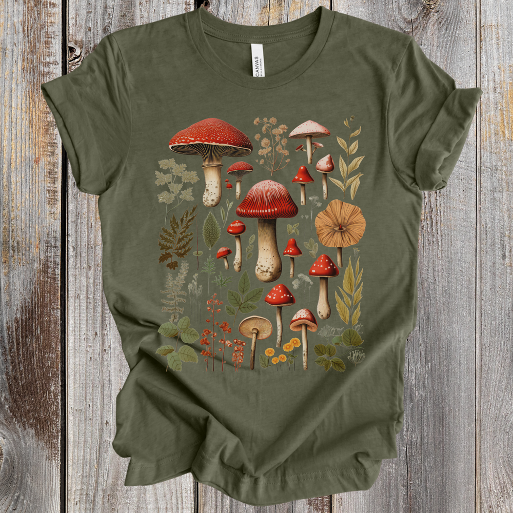 Vintage Mushrooms short sleeve tee Athletic Heather / S / Crew Vintage Mushrooms short sleeve tee Athletic Heather / S / Crew