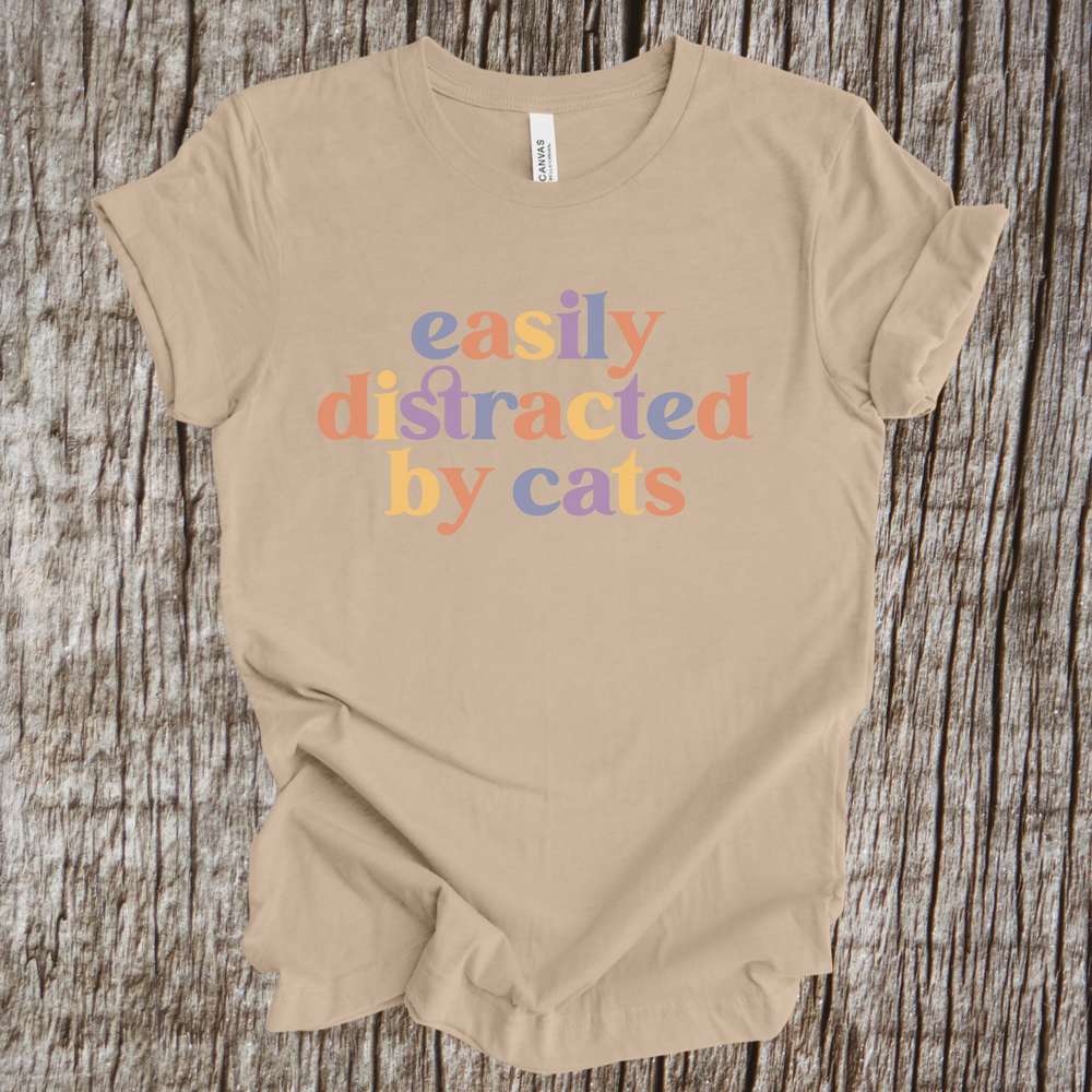 Easily Distracted By Cats short sleeve tee