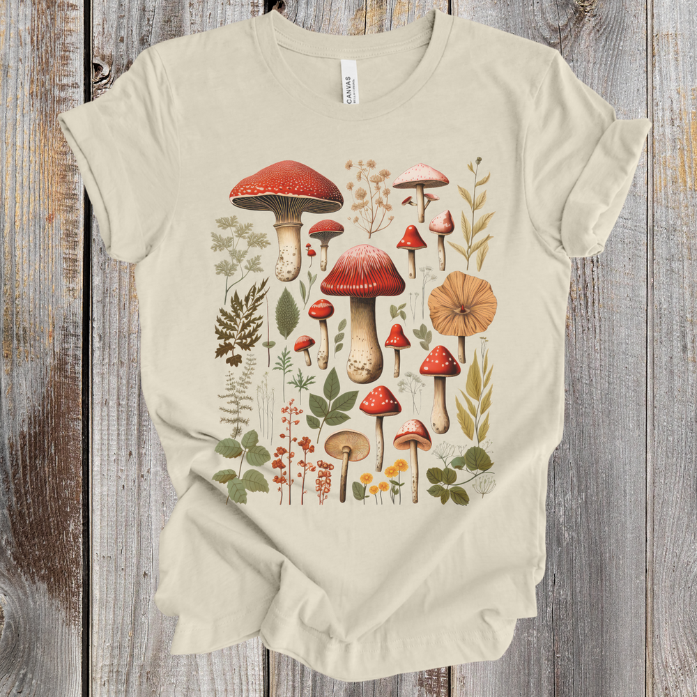 Vintage Mushrooms short sleeve tee Athletic Heather / S / Crew Vintage Mushrooms short sleeve tee Athletic Heather / S / Crew