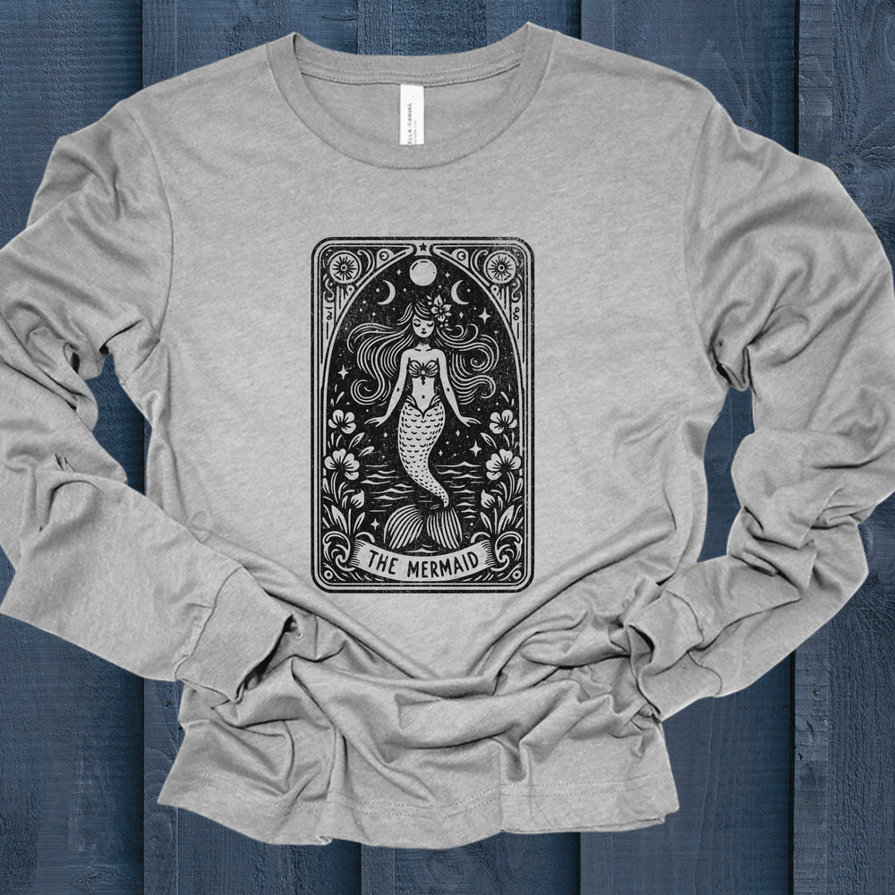 Mermaid Tarot Card long sleeve tee