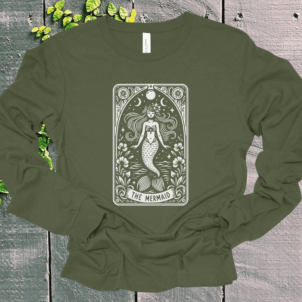 Mermaid Tarot Card long sleeve tee