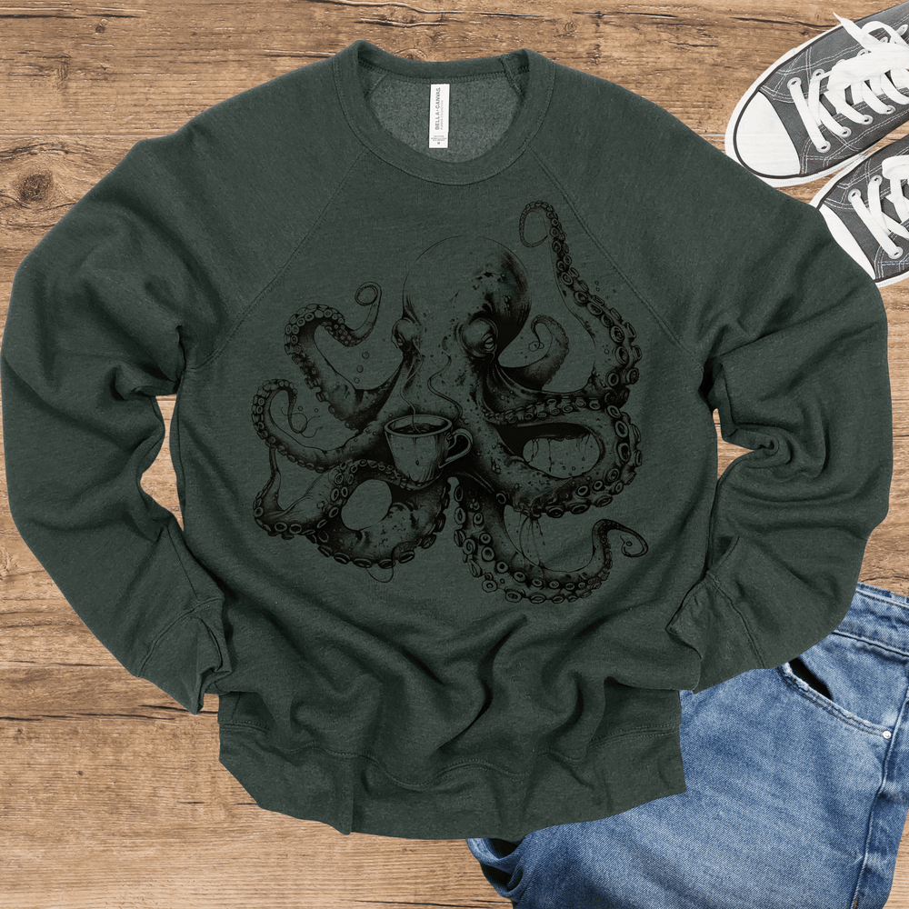 Octopus Coffee light-weight sweatshirt crew neck
