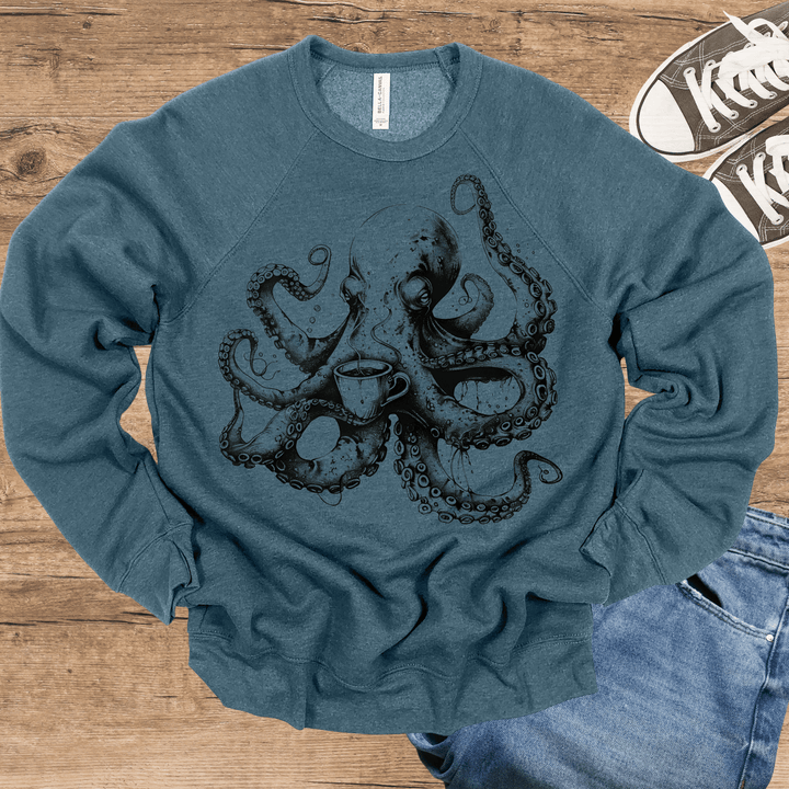 Octopus Coffee light-weight sweatshirt crew neck