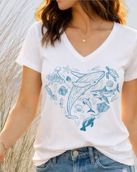 Sealife short sleeve V-neck tee