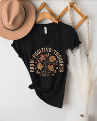 Grow Positive Thoughts short sleeve V-neck tee