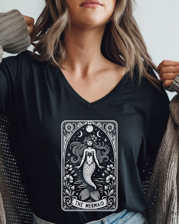 Mermaid Tarot short sleeve V-neck tee