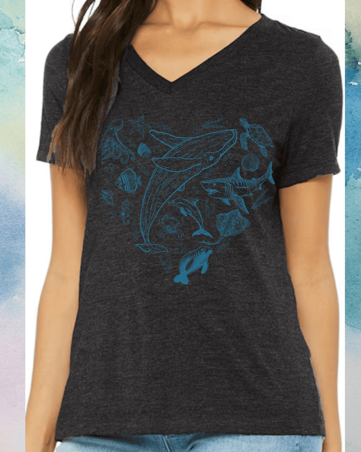 Sealife short sleeve V-neck tee