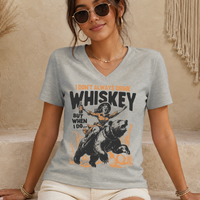 I Don't Always Drink Whiskey, But When I Do... women's relaxed fit short sleeve V-neck tee