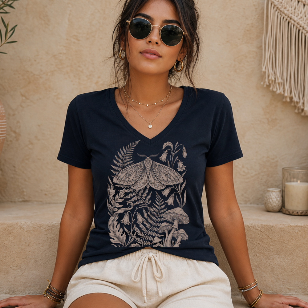 Golden Moth women's relaxed fit short sleeve V-neck tee