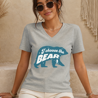 I Choose The Bear women's relaxed fit short sleeve V-neck tee