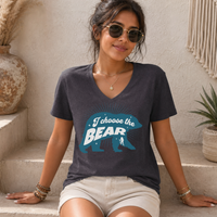 I Choose The Bear women's relaxed fit short sleeve V-neck tee
