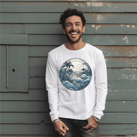 Retro Blue Surf long sleeve tee