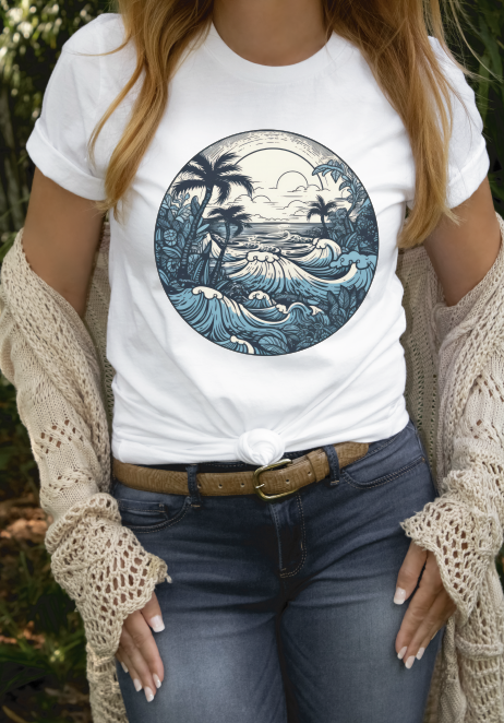 Retro Blue Surf short sleeve tee