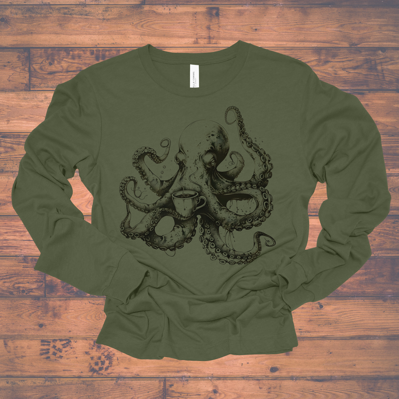 Octopus Coffee long sleeve tee