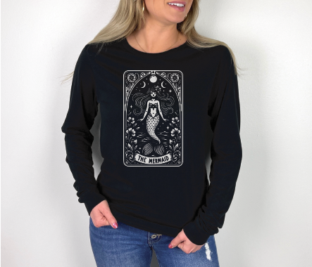 Mermaid Tarot Card long sleeve tee