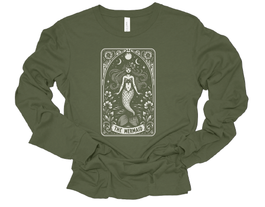 Mermaid Tarot Card long sleeve tee