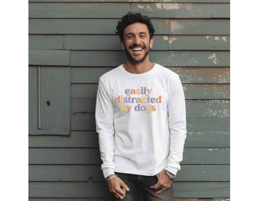 Easily Distracted By Dogs long sleeve tee