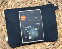 Vintage Space Poster 1 zippered hemp pouch (black)