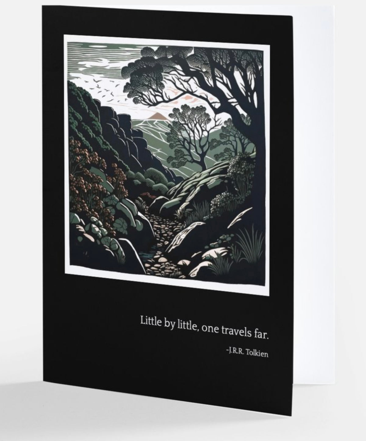 Woodcut Landscape notebook