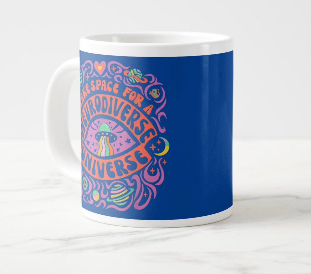 Make Space For A Neurodiverse Universe jumbo mug