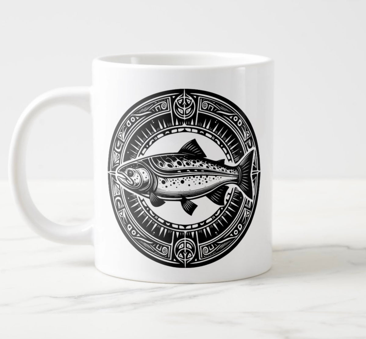 Tribal Salmon jumbo mug