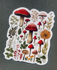 Vintage Mushrooms sticker