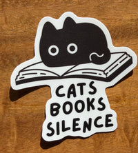 Cats Books Silence sticker