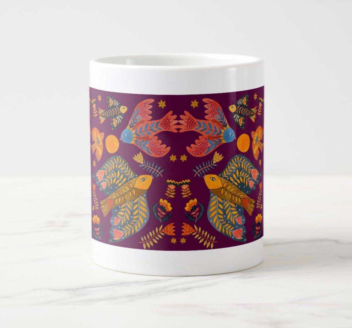 Purple Birds jumbo mug