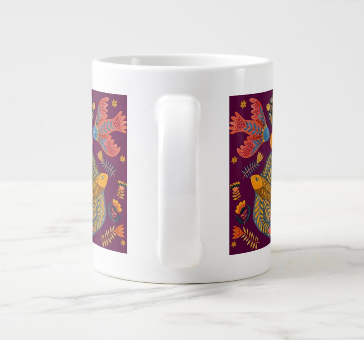 Purple Birds jumbo mug