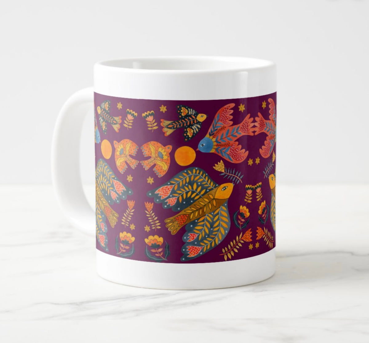 Purple Birds jumbo mug