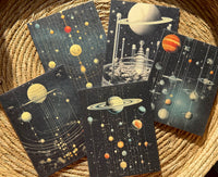 Vintage Space Poster cards (5 unique images)