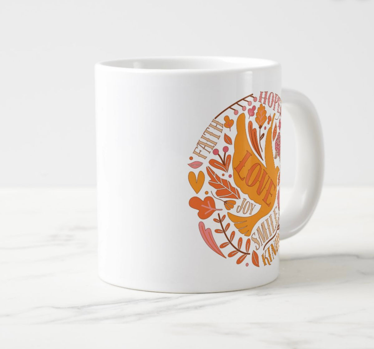 Love Faith Hope Dove jumbo mug