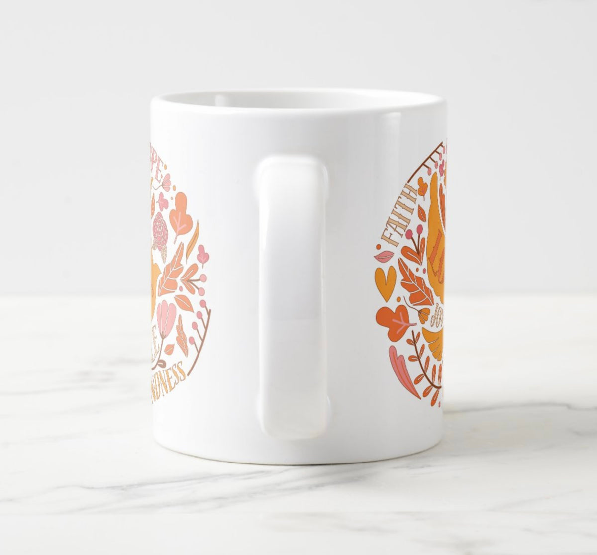 Love Faith Hope Dove jumbo mug