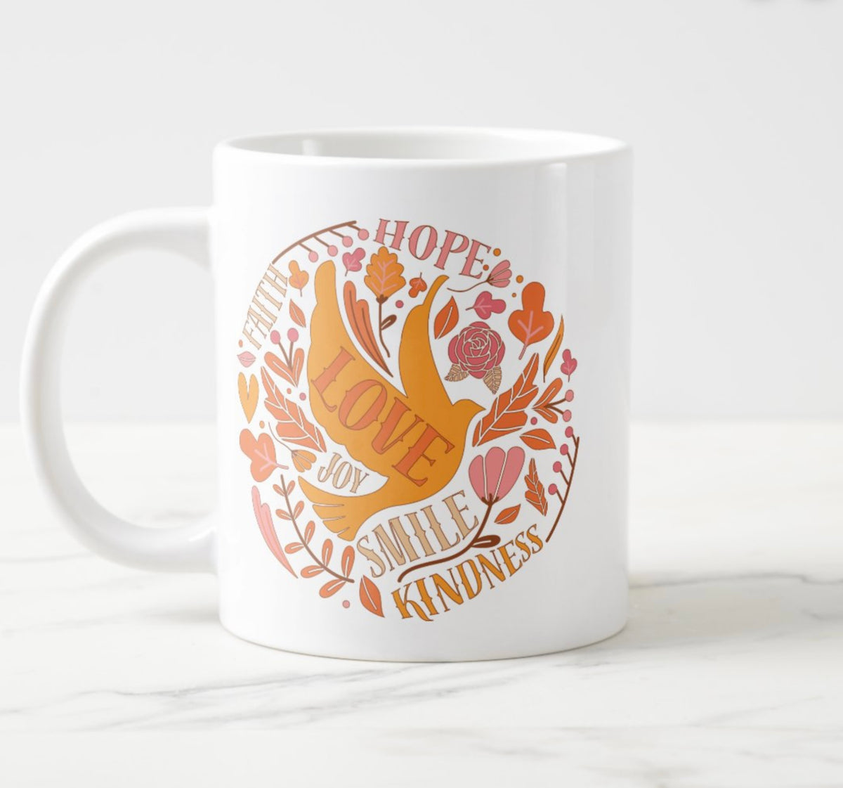 Love Faith Hope Dove jumbo mug