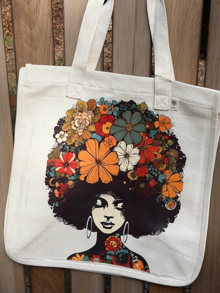 Girl Power hemp-blend tote (natural)
