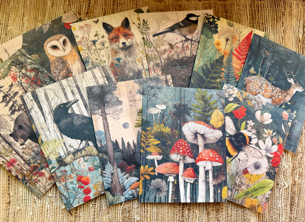 Forest Creatures cards (10 unique images)