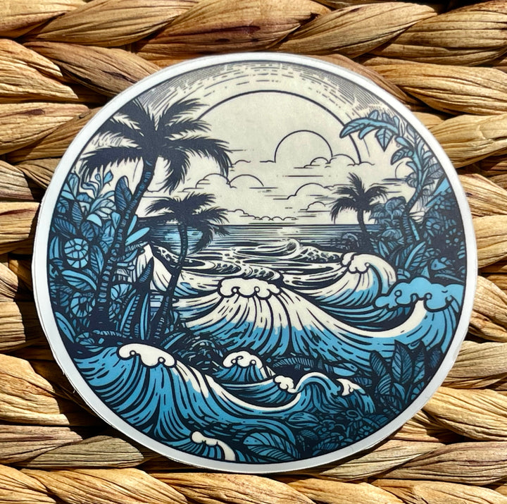 Retro Blue Surf sticker