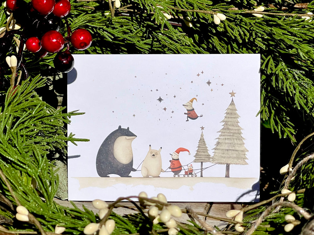 Whimsical Holiday cards (set of 10 images)