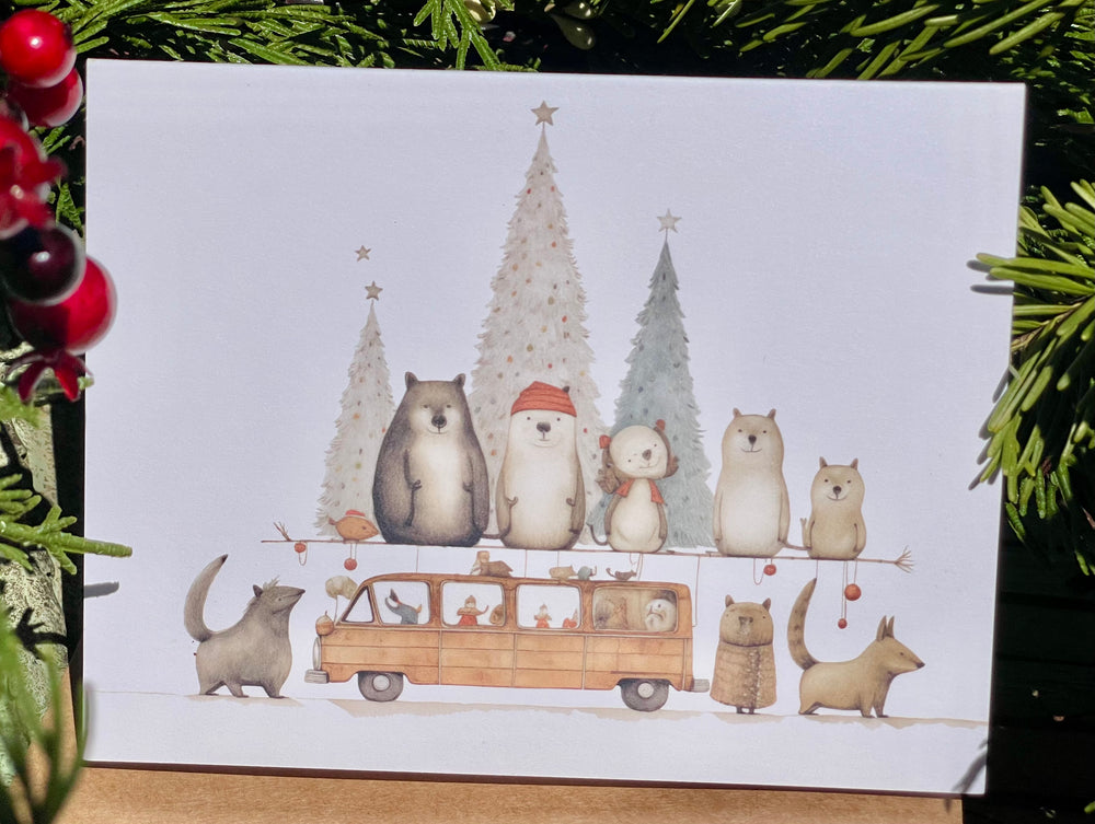 Whimsical Holiday cards (set of 10 images)
