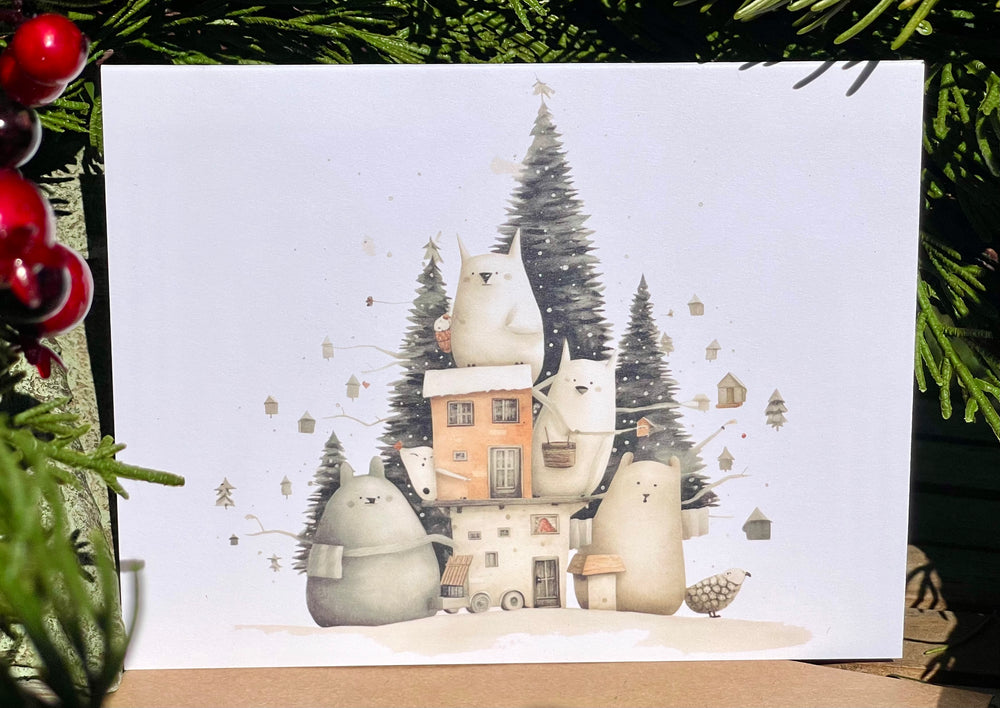 Whimsical Holiday cards (set of 10 images)