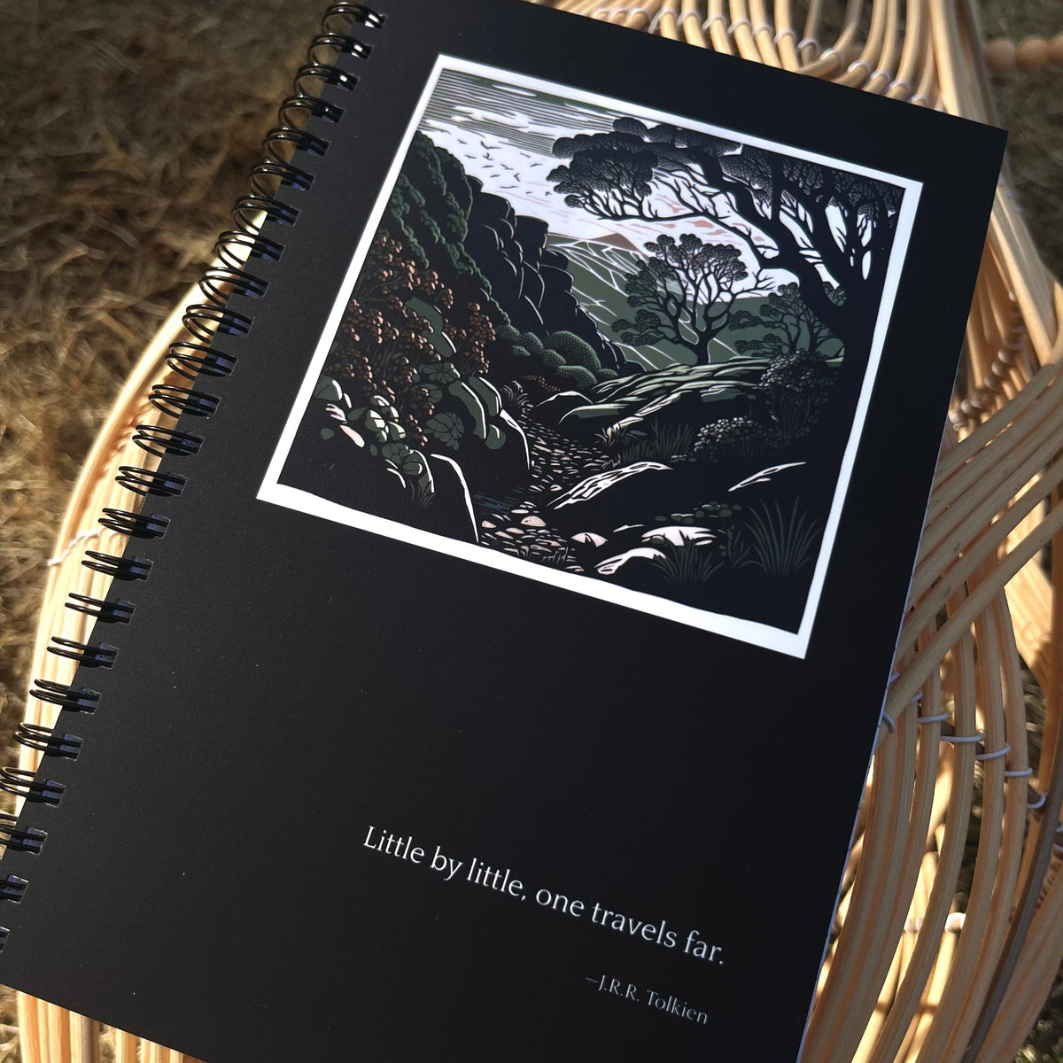 Woodcut Landscape notebook