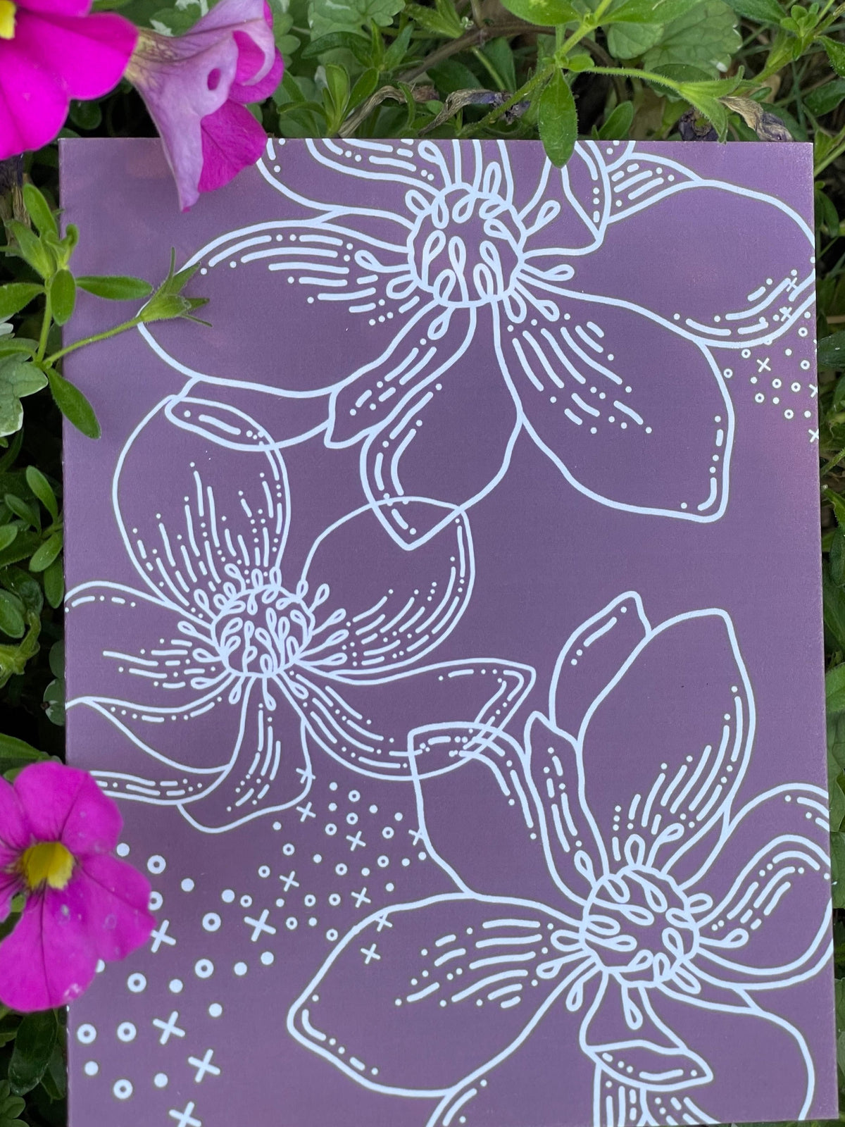 Purple Flowers card