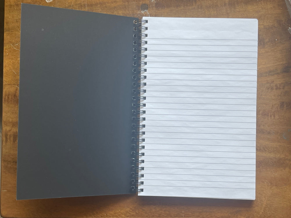 Inside front cover of notebook.