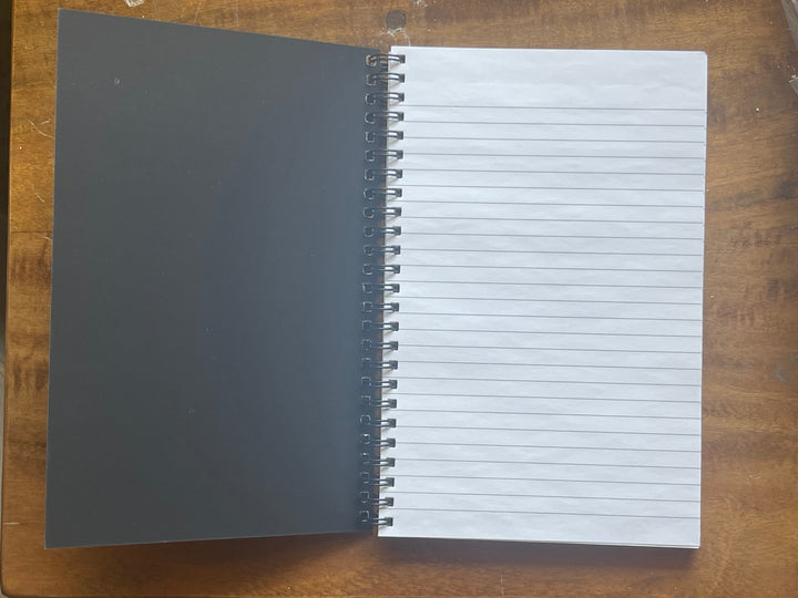 Inside front cover of notebook.