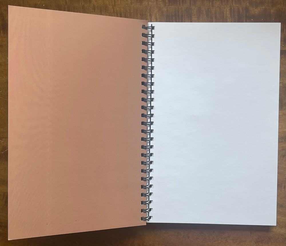Front inside cover of notebook.