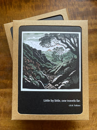 Woodcut Landscape card