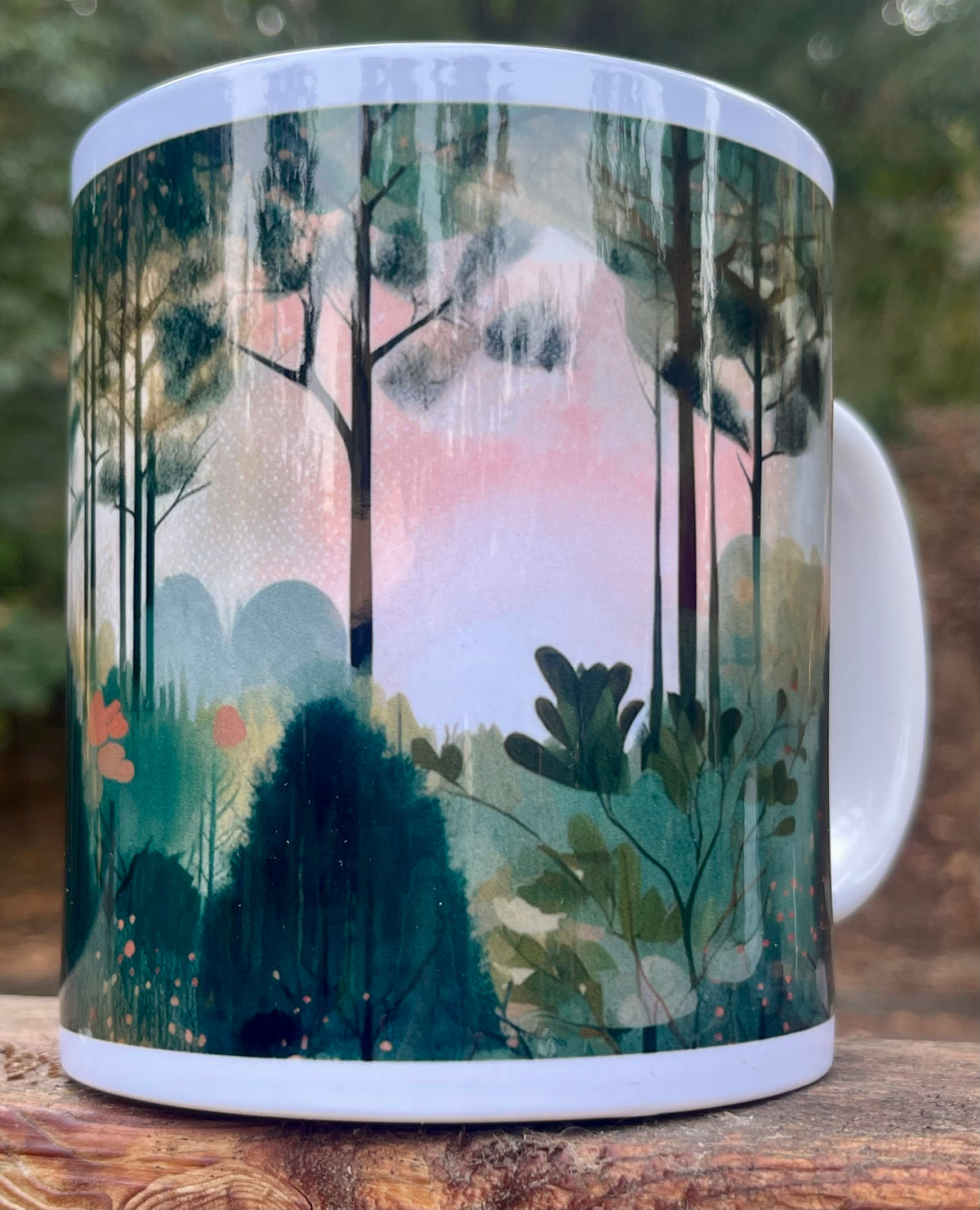 Watercolor Forest jumbo mug